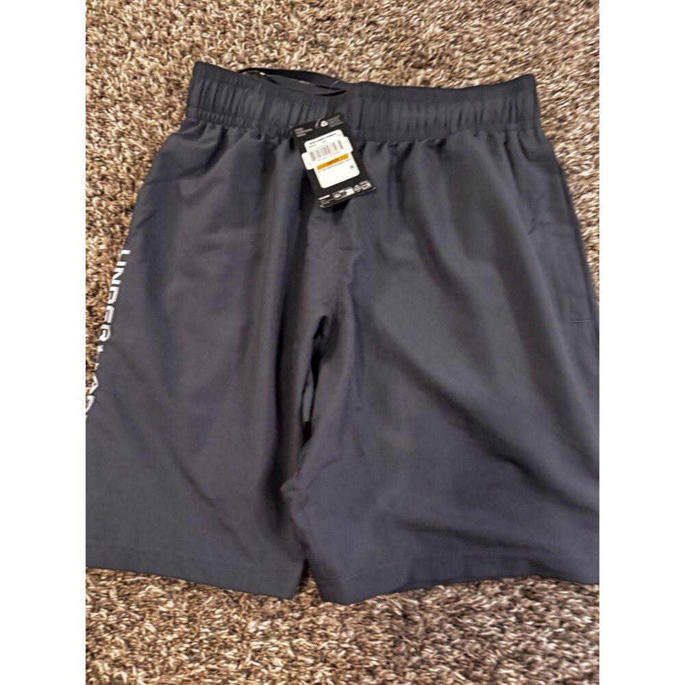 Under Armour UA Tech Woven Shorts Mens Small Gray Wordmark Athletic NWT